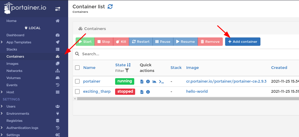 Portainer CE, how to use Portainer CE, Portainer CE snapshot and restore workflow