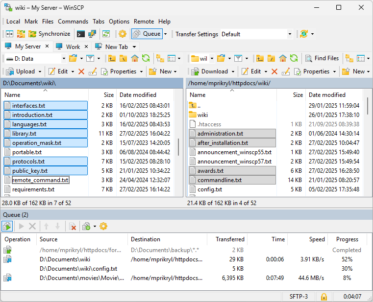 WinSCP, how to use WinSCP, WinSCP snapshot and restore workflow
